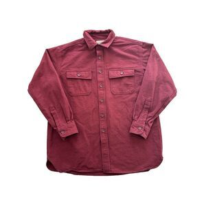 LL Bean‎ Shirt Mens Large Button Up Chamois Shacket Hunting Outdoor Western